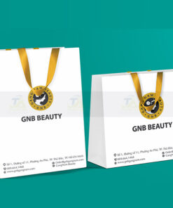 túi giấy dây ruybang cho shop quần áo