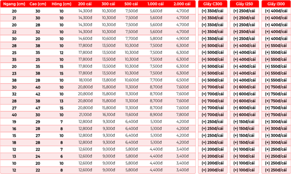 Túi giấy đựng mỹ phẩm Bảng giá in túi giấy đựng mỹ phẩm tại In Thanh An