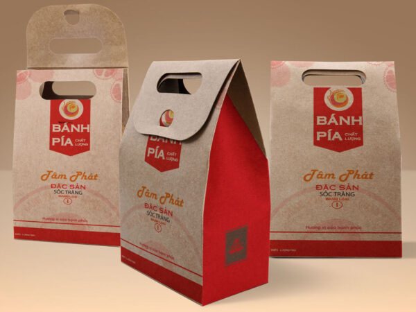 Túi kraft đựng bánh pía ghép màng bạc
