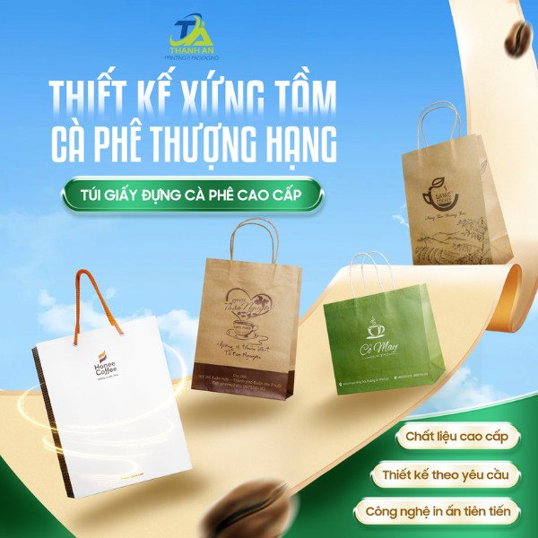 Các kích thước túi giấy chuẩn phổ biến hiện nay Các mẫu túi giấy đựng cà phê