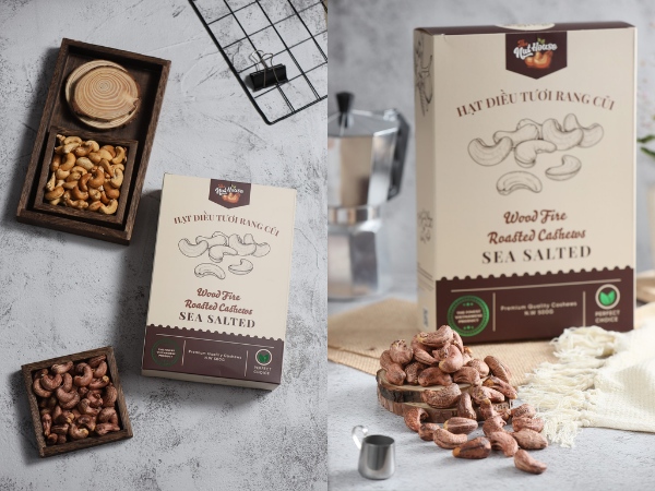 Hộp giấy đựng hạt điều Mẫu hộp đựng hạt điều tiêu chuẩn