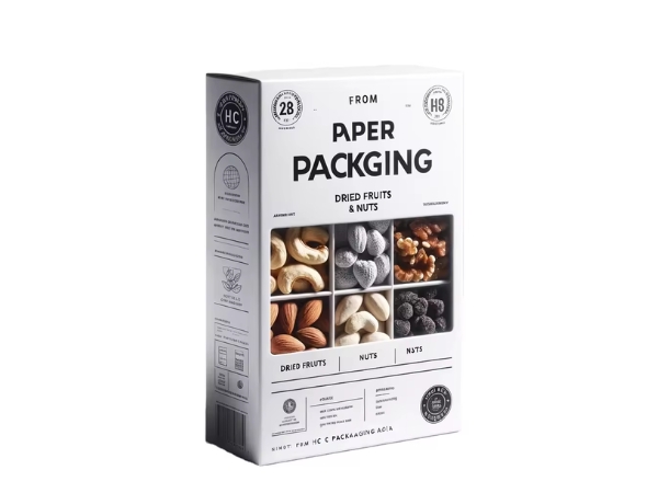 Hộp giấy đựng hạt điều Mẫu hộp đựng hạt điều basic nhưng không kém phần sang trọng