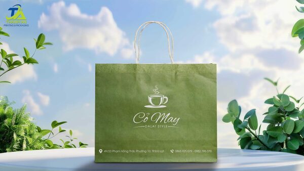 Túi giấy đựng cà phê giá sỉ, miễn phí thiết kế Kích thước túi được thiết kế phù hợp với trọng lượng sản phẩm