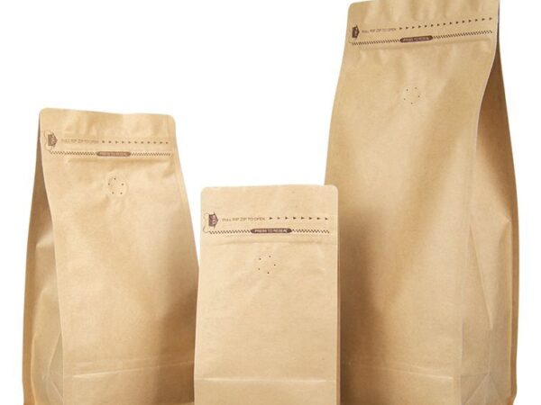 túi zipper kraft 8 cạnh đựng cà phê có zipper