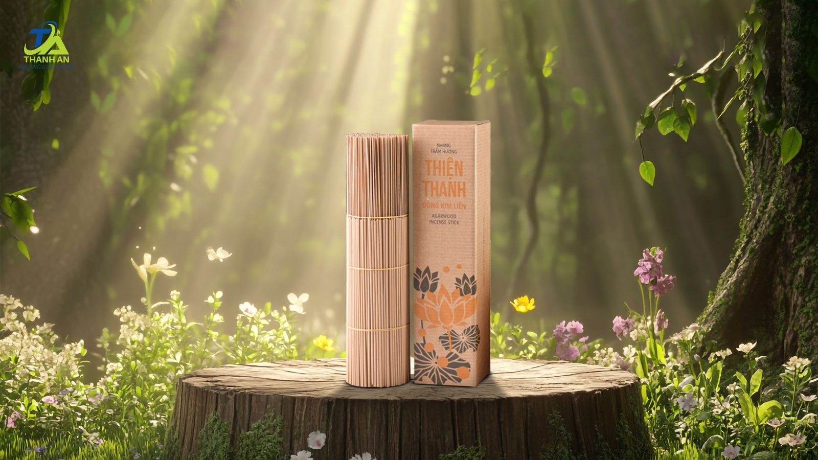 Hộp giấy đựng nhang trầm Hộp giấy đựng nhang trầm được in ấn và thiết kế theo yêu cầu