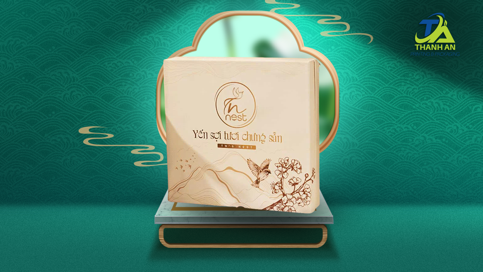 Hộp giấy đựng yến chưng 6 hũ Hộp giấy đựng yến chưng 6 hũ được thiết kế & in ấn theo yêu cầu