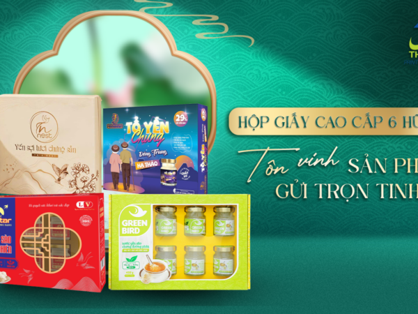 Hộp giấy đựng yến chưng 6 hũ