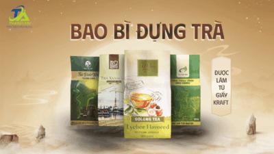 Mẫu bao bì đựng trà giấy Kraft đẹp