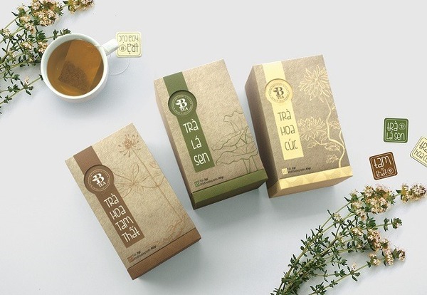 Thiết kế hộp giấy đựng trà hoa khô tinh tế, gần gũi thiên nhiên và đầy trang nhã