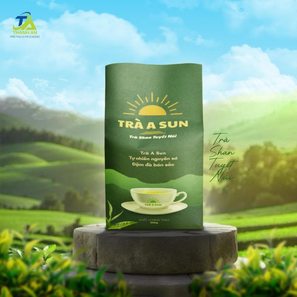 Mẫu thiết kế bao bì đựng trà tối giản, hiện đại