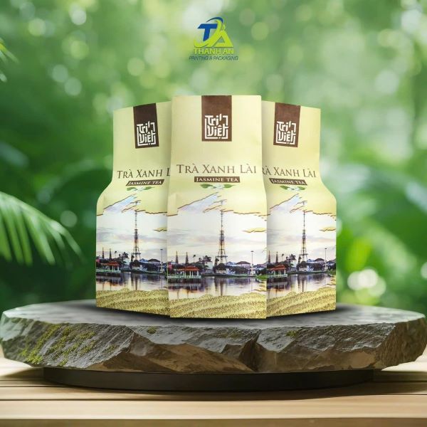 Mẫu bao bì đựng trà xanh lài đẹp