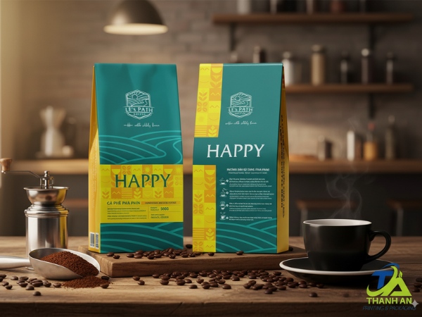 Xưởng sản xuất bao bì cafe chất lượng - In Thanh An Mẫu bao bì phối màu tinh tế