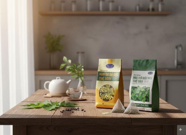 Xưởng sản xuất bao bì trà uy tín, giá rẻ - In Thanh An Mẫu bao bì trà với thiết kế nhấn mạnh yếu tố thiên nhiên và sự thuần khiết trong từng tách trà