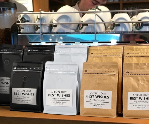 Mẫu túi zipper đựng cà phê đa dạng màu sắc, thiết kế hiện đại, sang trọng