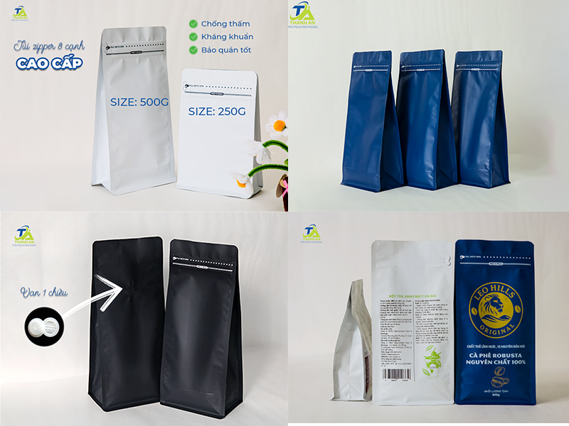 Túi zipper bóng đẹp, độ bền cao, phù hợp đóng gói thực phẩm