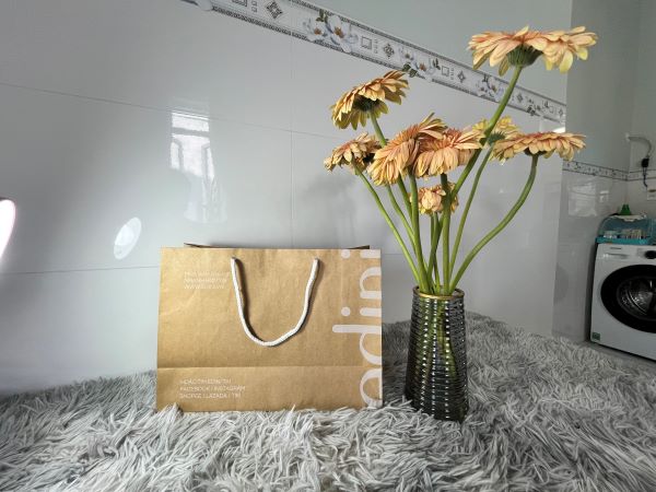 Túi giấy kraft nâu đựng hàng thân thiện với môi trường Chất liệu túi giấy kraft nâu