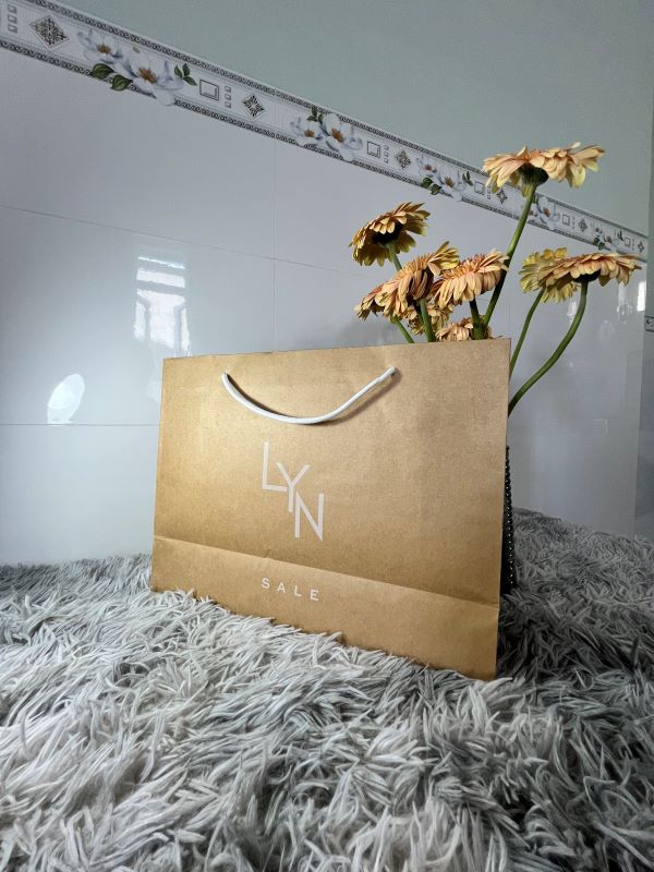 Túi giấy kraft nâu đựng hàng thân thiện với môi trường Mẫu 1 túi giấy kraft nâu