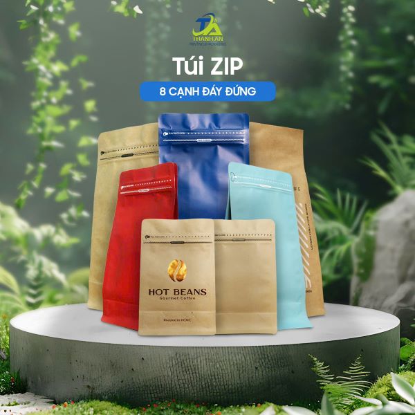 Túi zipper là gì? Phân loại và công dụng của túi Zipper Túi Zipper 8 cạnh tạo thành form dáng vuông