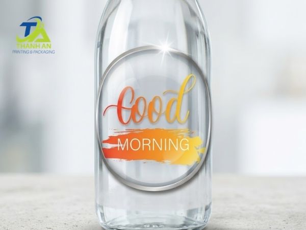 Decal nhựa trong suốt cho chai thủy tinh