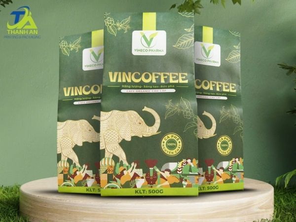 In túi giấy kraft gấp miệng đựng cà phê đẹp, lấy nhanh Túi giấy kraft rẻ và thân thiện môi trường
